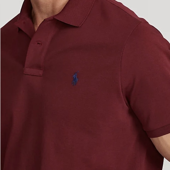 NWT Polo Ralph Lauren Soft Cotton Polo Shirt Size Small Color Wine - Picture 3 of 6